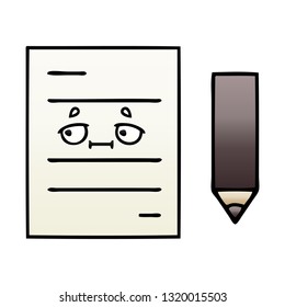 caricatura sombreada de gradiente de un papel de prueba