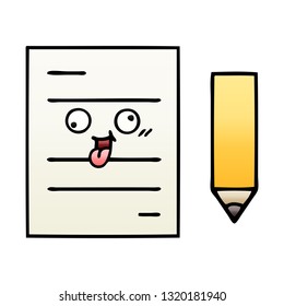 gradient shaded cartoon of a test paper