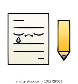 gradient shaded cartoon of a test paper