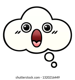 gradient shaded cartoon of a thought bubble