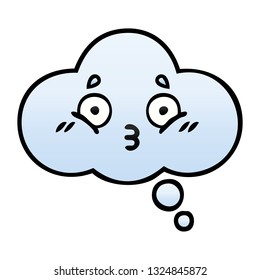 gradient shaded cartoon of a thought bubble