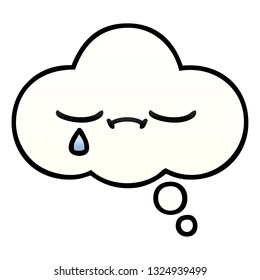 gradient shaded cartoon of a thought bubble