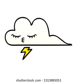 gradient shaded cartoon of a thunder cloud 
