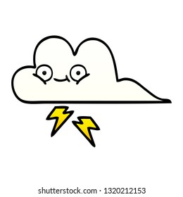 gradient shaded cartoon of a thunder cloud