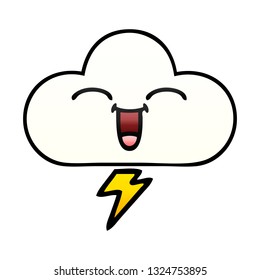 caricatura sombreada de gradiente de una nube de truenos