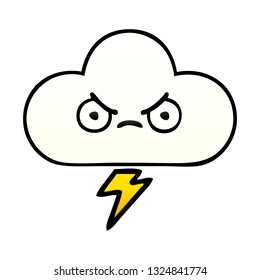 gradient shaded cartoon of a thunder cloud