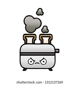 gradient shaded cartoon of a of a toaster
