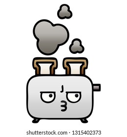 gradient shaded cartoon of a of a toaster