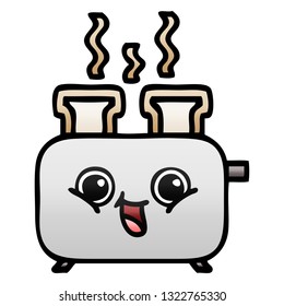 gradient shaded cartoon of a of a toaster