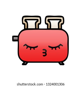 Farbverlauf-Cartoon eines Toaster