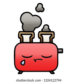 gradient shaded cartoon of a of a toaster