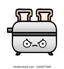 gradient shaded cartoon of a of a toaster