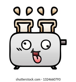 gradient shaded cartoon of a of a toaster
