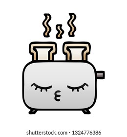 gradient shaded cartoon of a of a toaster
