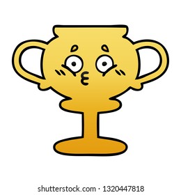 caricatura sombreada degradada de un trofeo