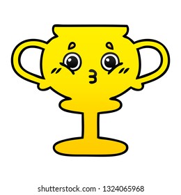caricatura sombreada degradada de un trofeo