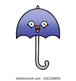 Farbverlauf-schattiger Cartoon eines Regenschirms