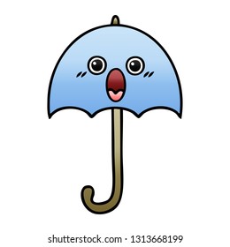 Farbverlauf-schattiger Cartoon eines Regenschirms