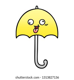 Farbverlauf-schattiger Cartoon eines Regenschirms