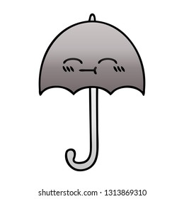 caricatura sombreada de degradado de un paraguas