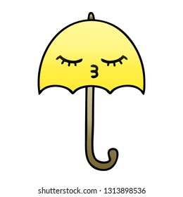 Farbverlauf-schattiger Cartoon eines Regenschirms