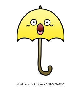 gradient shaded cartoon of a umbrella