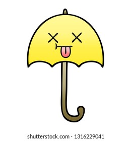 Farbverlauf-schattiger Cartoon eines Regenschirms