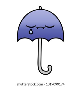 Farbverlauf-schattiger Cartoon eines Regenschirms