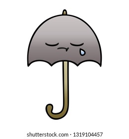 Farbverlauf-schattiger Cartoon eines Regenschirms