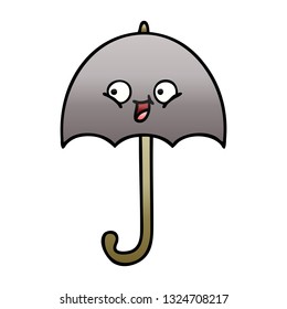 caricatura sombreada de degradado de un paraguas