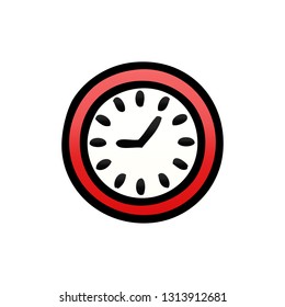 gradient shaded cartoon of a wall clock