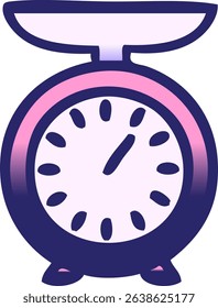 gradient shaded cartoon of a weighing scale in bright neon colors