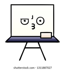 gradient shaded cartoon of a white board