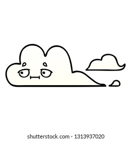caricatura sombreada de degradado de una nube blanca