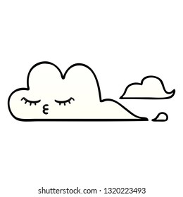 caricatura sombreada de degradado de una nube blanca