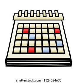 gradient shaded cartoon of a work calendar
