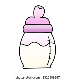 gradient shaded quirky cartoon baby milk bottle