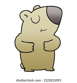 gradient shaded quirky cartoon bear