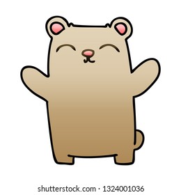 gradient shaded quirky cartoon bear