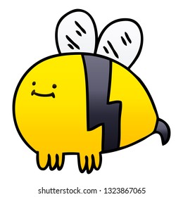 gradient shaded quirky cartoon bumblebee