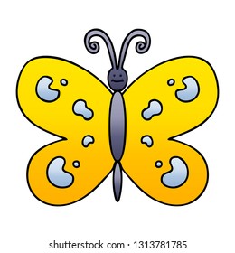 gradient shaded quirky cartoon butterfly