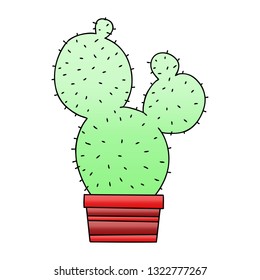 gradient shaded quirky cartoon cactus