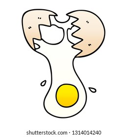 gradient shaded quirky cartoon cracked egg