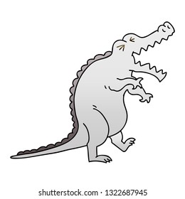 gradient shaded quirky cartoon crocodile