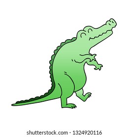 gradient shaded quirky cartoon crocodile