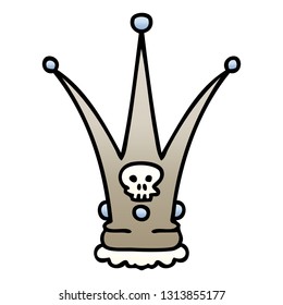 gradient shaded quirky cartoon death crown
