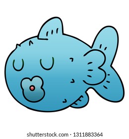 gradient shaded quirky cartoon fish 