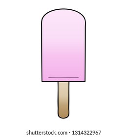 gradient shaded quirky cartoon ice lolly