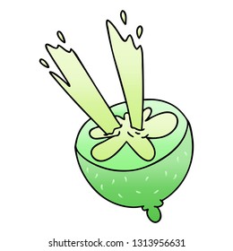 gradient shaded quirky cartoon lime