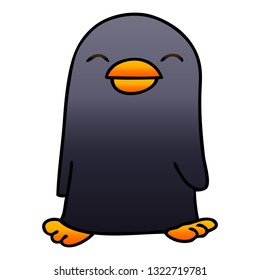 gradient shaded quirky cartoon penguin